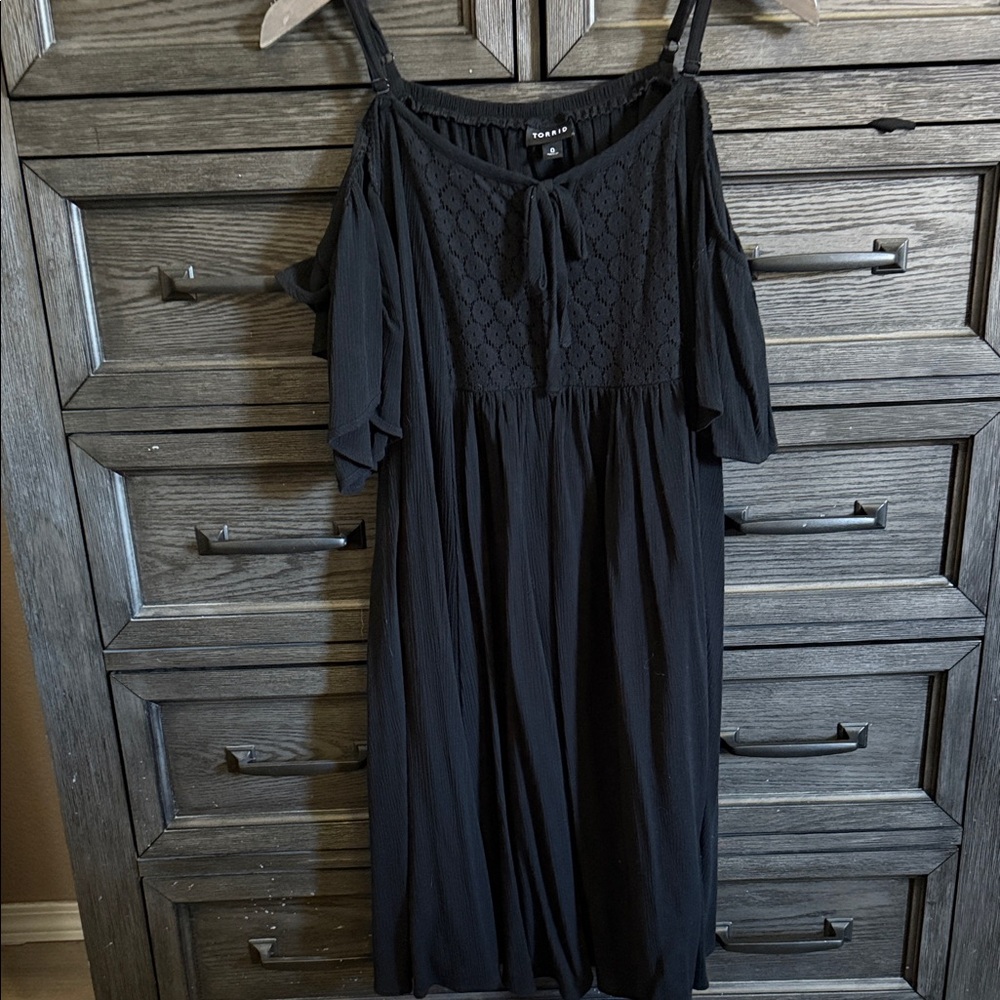Torrid Black Cold Shoulder Midi Dress